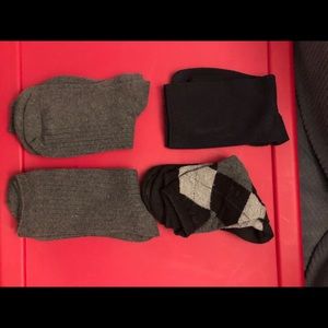 Lot of four pair of socks-black, argyle, gray